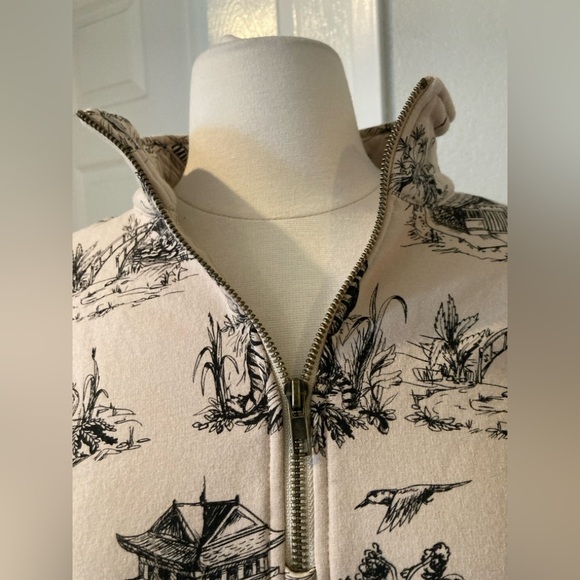 EllandEm J'ADORE L'amour Pattern Half Zip Size M/L - Picture 9 of 11